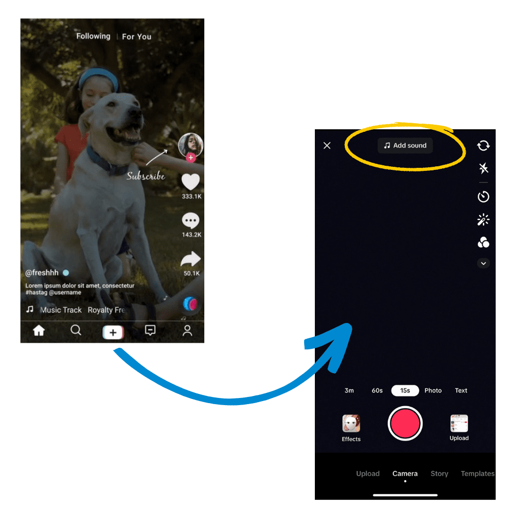 Adding sounds on TikTok